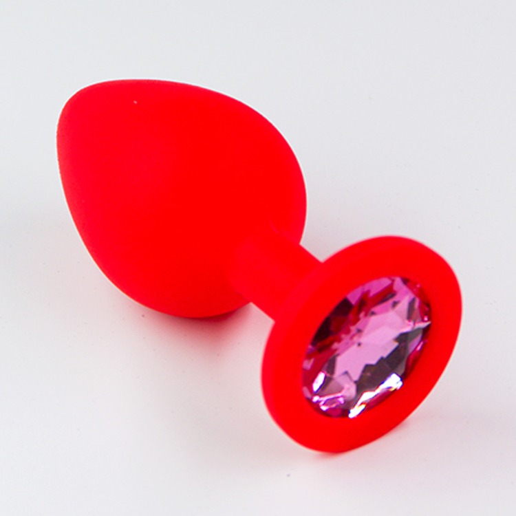 פלאג סיליקון אדום יהלום ורוד