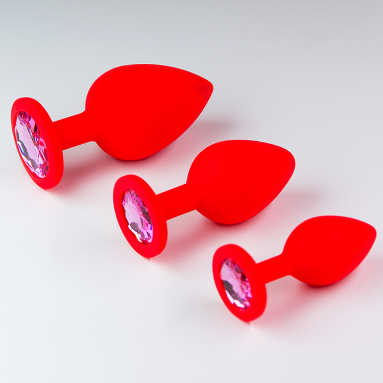 פלאג סיליקון אדום יהלום ורוד