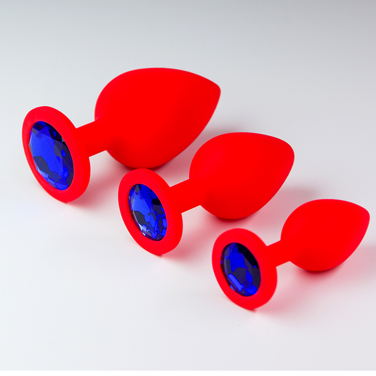 פלאג סיליקון אדום יהלום כחול כהה