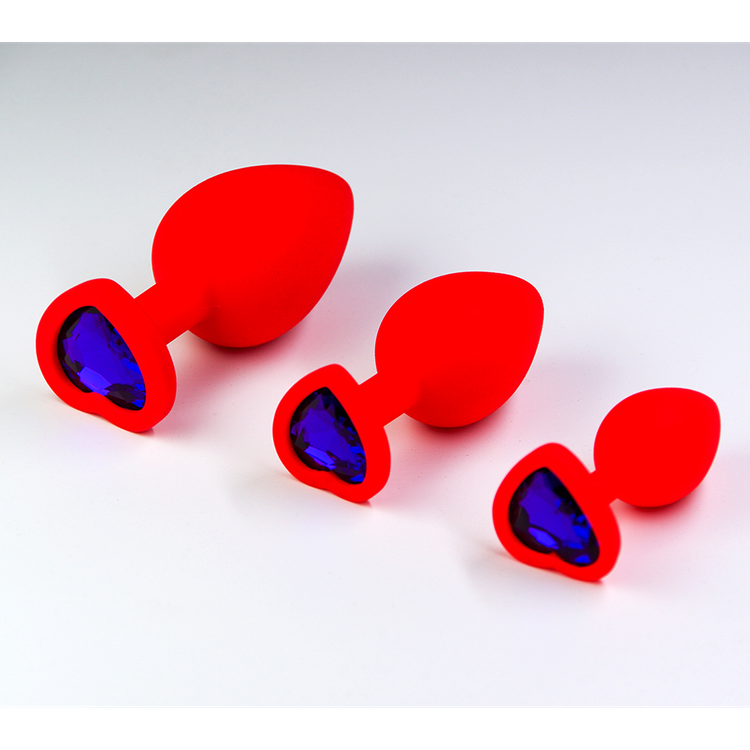 פלאג סיליקון אדום יהלום לב סגול כהה