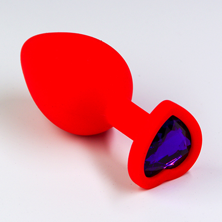 פלאג סיליקון אדום יהלום לב סגול כהה