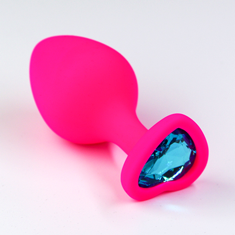 פלאג סיליקון ורוד יהלום לב כחול מים עמוקים