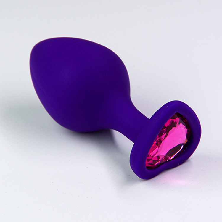 פלאג סיליקון סגול יהלום לב ורוד