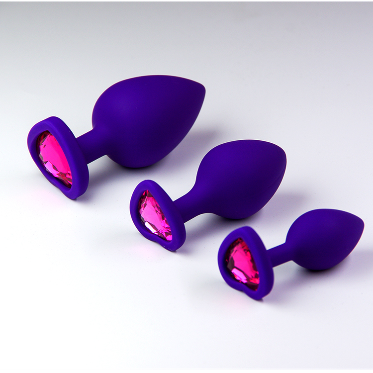 פלאג סיליקון סגול יהלום לב ורוד