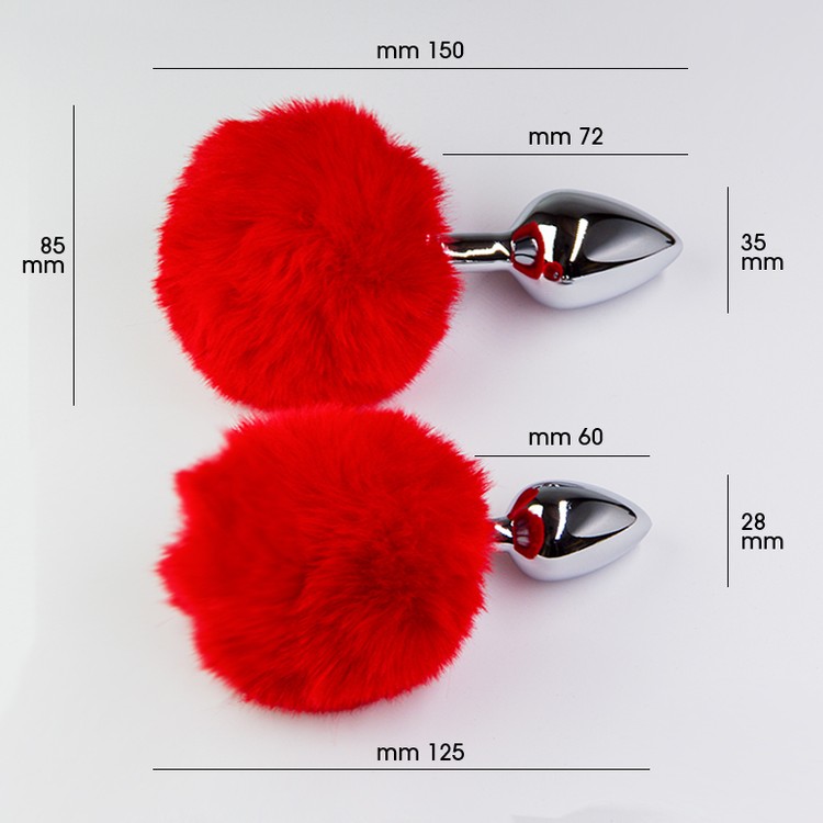 פלאג מתכת עם זנב באני אדום