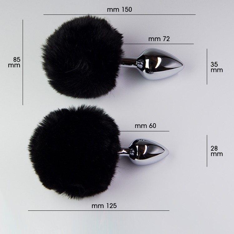 פלאג מתכת עם זנב באני שחור