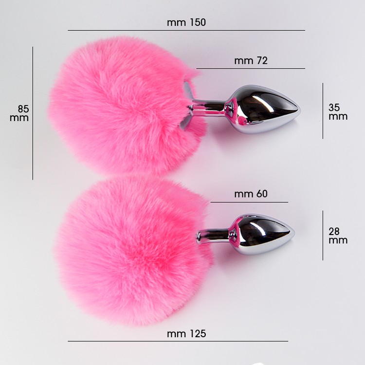 פלאג מתכת עם זנב באני ורוד