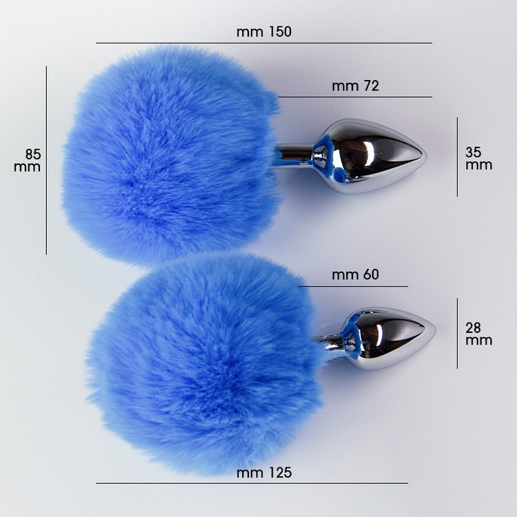 פלאג מתכת עם זנב באני כחול