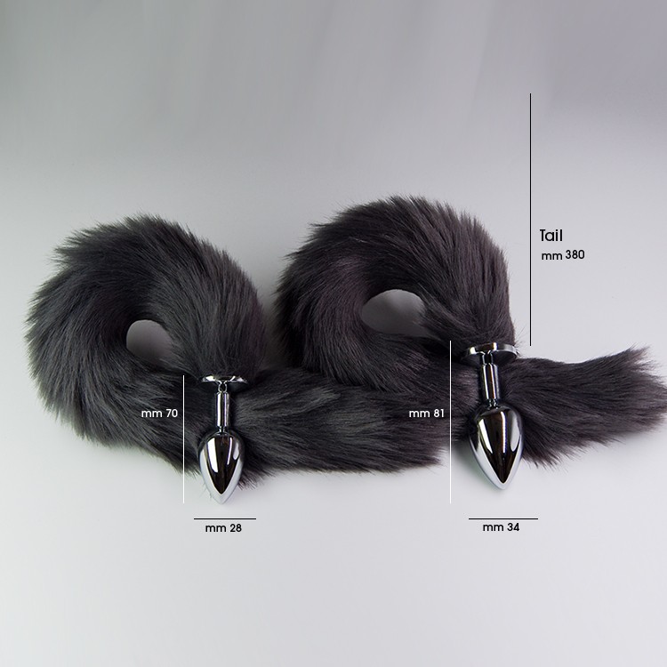 פלאג מתכת עם זנב שועל אפור