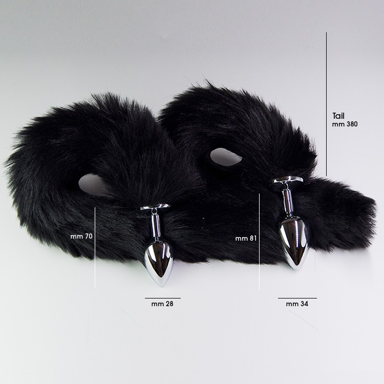 פלאג מתכת עם זנב שועל שחור