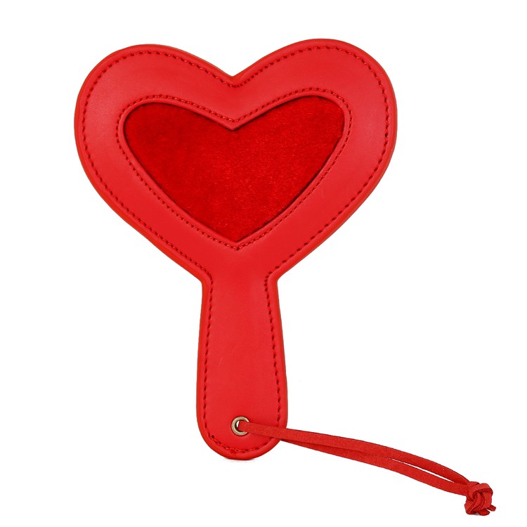 מחבט לב מרופד אדום