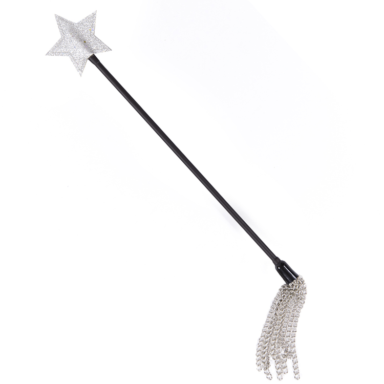 שוט רכיבה כוכב כסוף עם זנבות מתכת