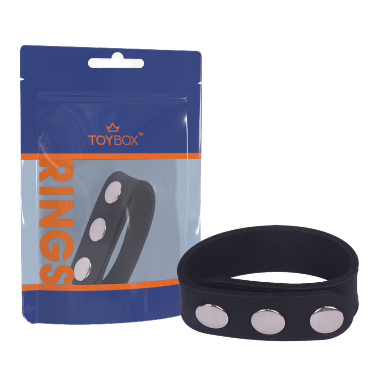 טבעת ניטים  שחורה מסיליקון