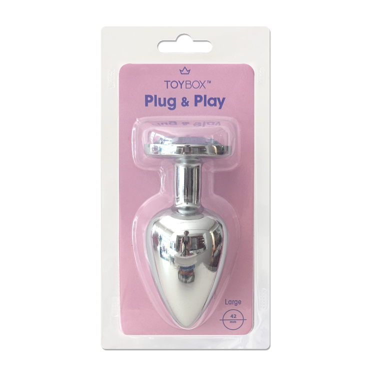 פלאג מתכת יהלום לב ורוד בייבי