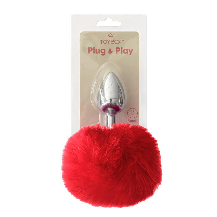 פלאג מתכת עם זנב באני אדום