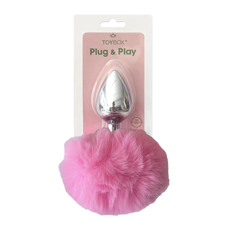 פלאג מתכת עם זנב באני ורוד