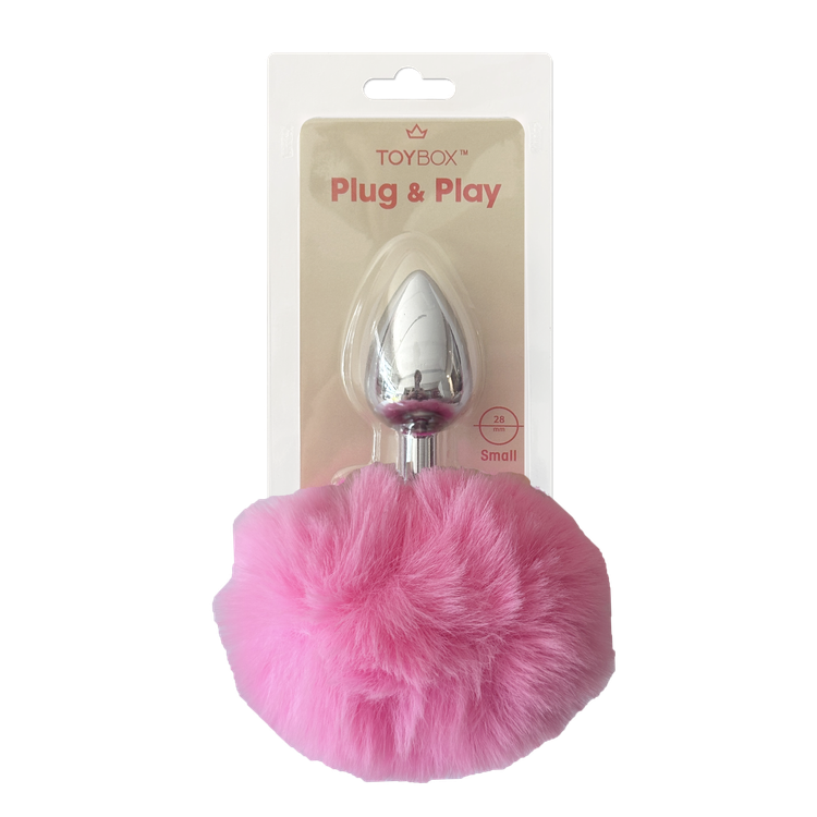 פלאג מתכת עם זנב באני ורוד