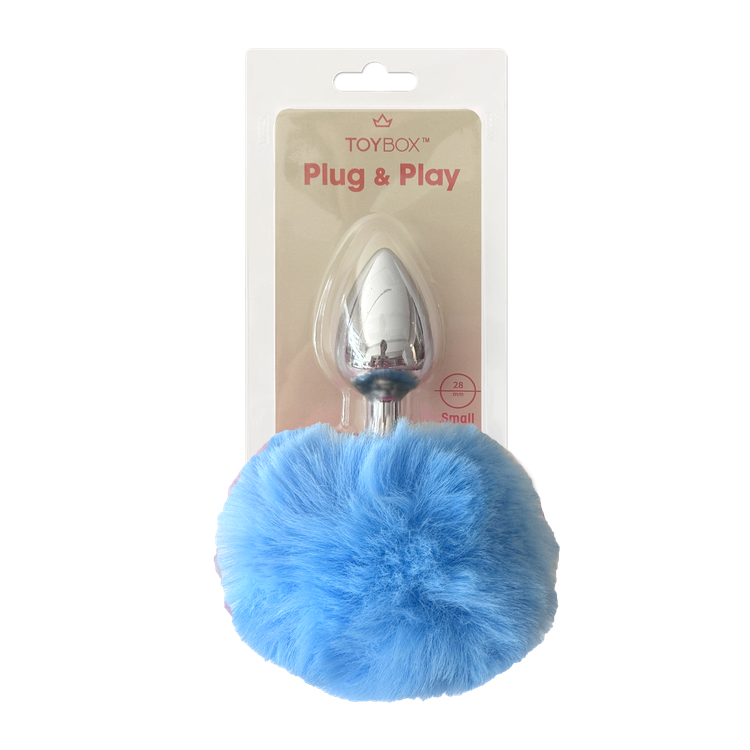 פלאג מתכת עם זנב באני כחול