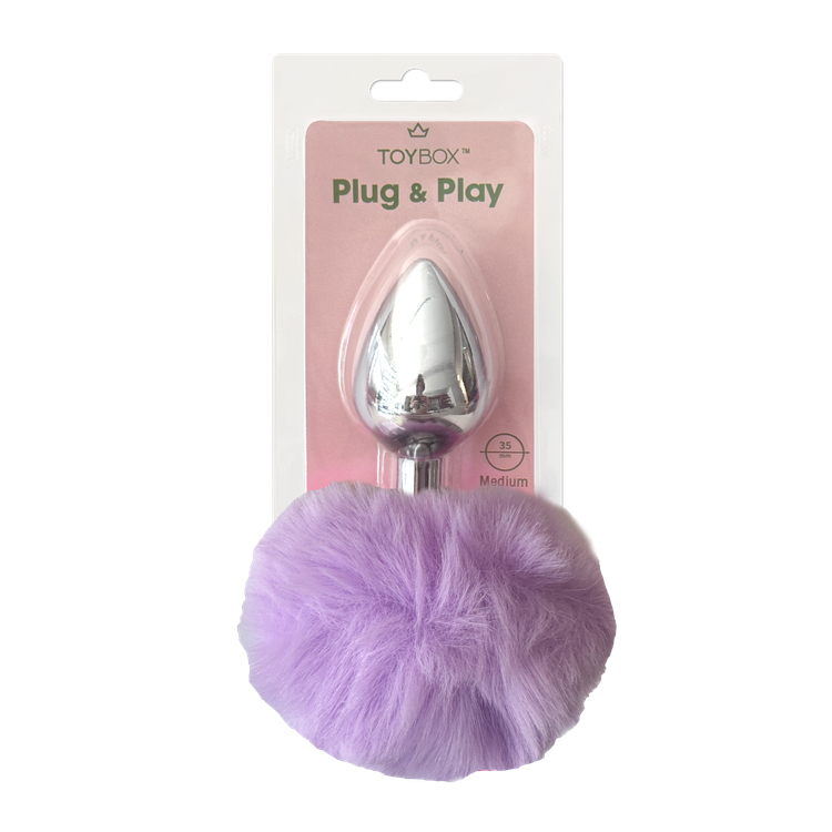 פלאג מתכת עם זנב באני סגול