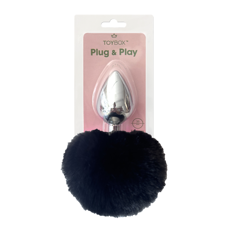 פלאג מתכת עם זנב באני שחור