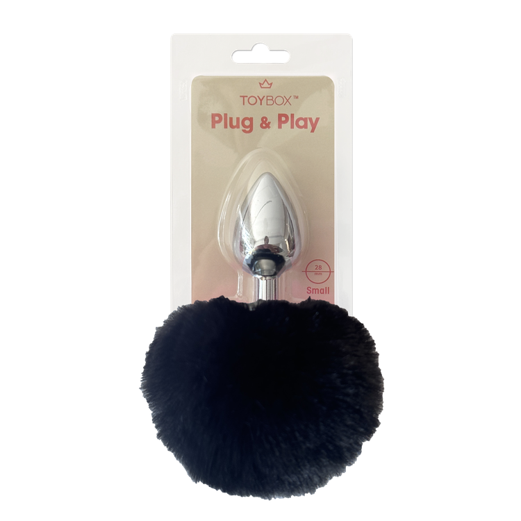 פלאג מתכת עם זנב באני שחור