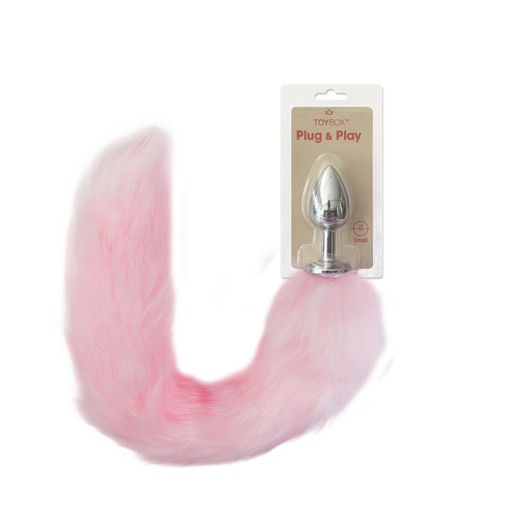 פלאג מתכת עם זנב שועל ורוד