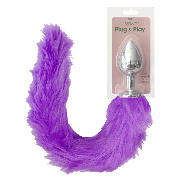 פלאג מתכת עם זנב שועל סגול