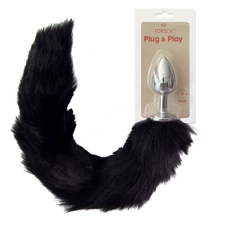 פלאג מתכת עם זנב שועל שחור