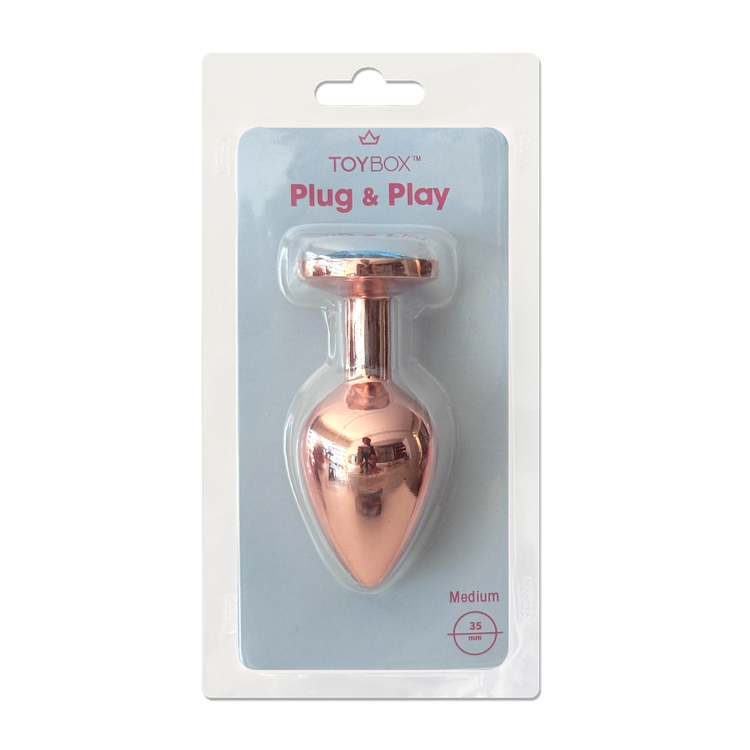 פלאג מתכת רוז גולד יהלום כחול מים עמוקים