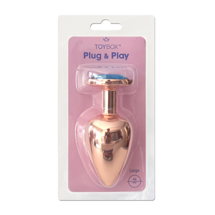 פלאג מתכת רוז גולד יהלום לב סגול כהה