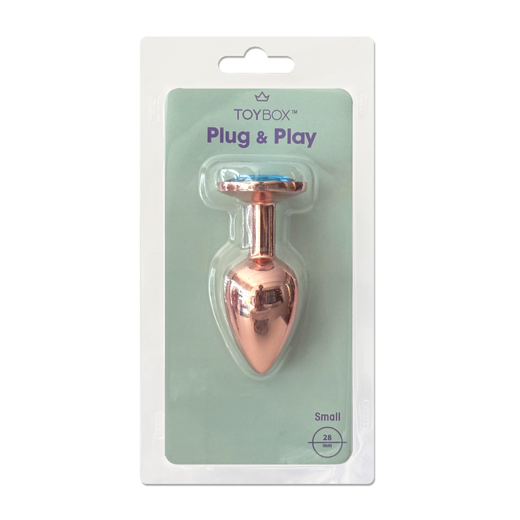 פלאג מתכת רוז גולד יהלום סגול כהה