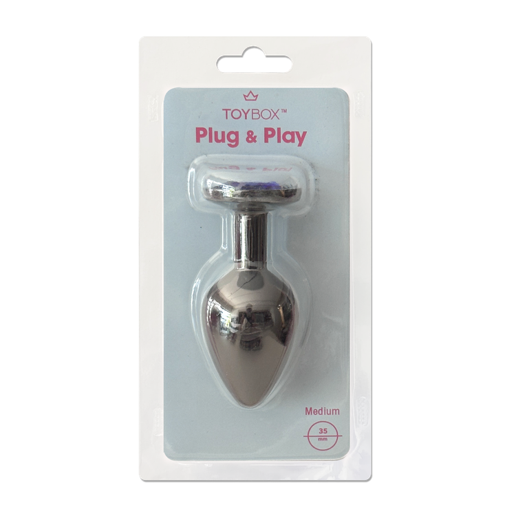 פלאג מתכת שחורה יהלום לב כחול כהה