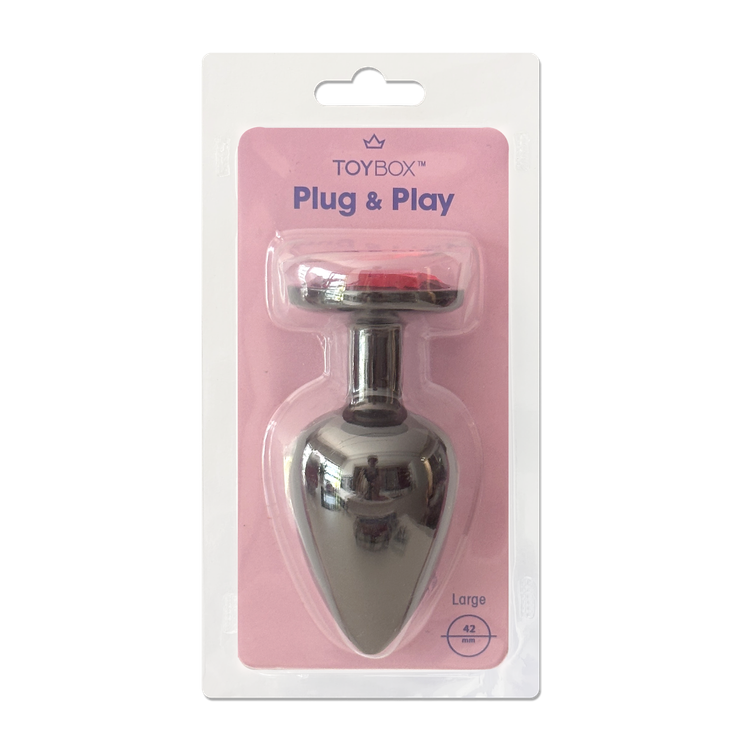 פלאג מתכת שחורה יהלום לב סגול כהה