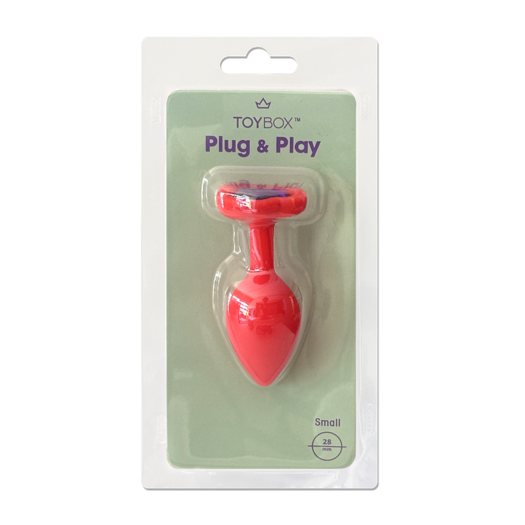 פלאג סיליקון אדום יהלום לב סגול כהה