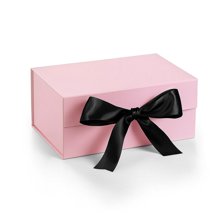 אריזת מתנה מהודרת ורודה/סרט שחור