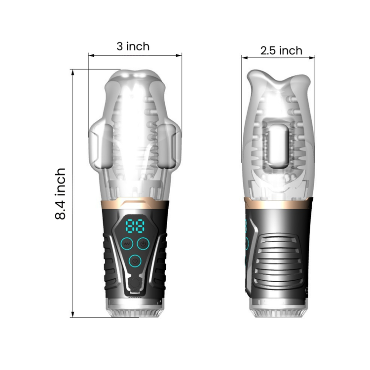 מאונן לגבר עם רטט ושאיבה עוצמתית Iron Stroke