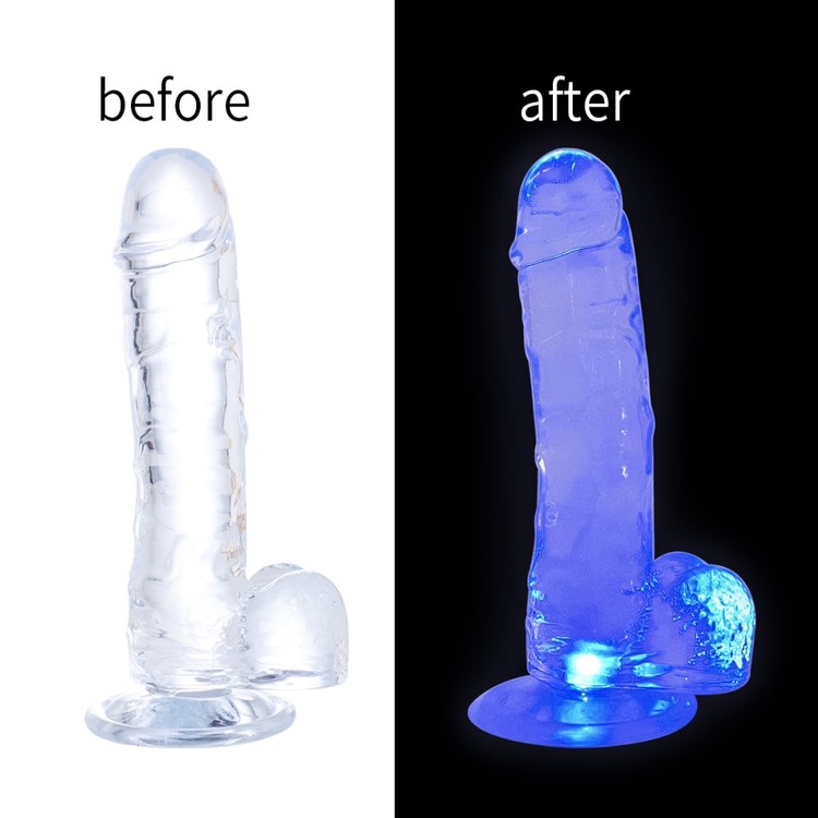 דילדו עם תאורת LED צבעונית Glow Lover