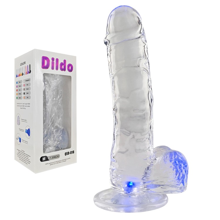 דילדו עם תאורת LED צבעונית Glow Lover