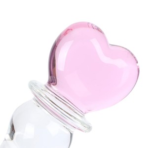 דילדו זכוכית עם לב ורוד ​Crystal Love