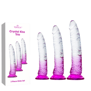 סט של 3 דילדואים Crystal Kiss Trio