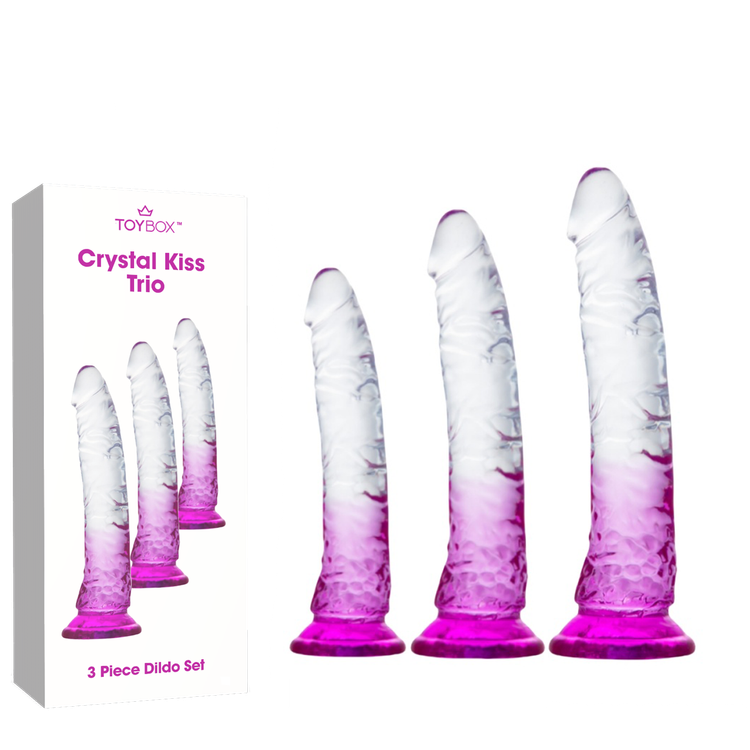 סט של 3 דילדואים Crystal Kiss Trio