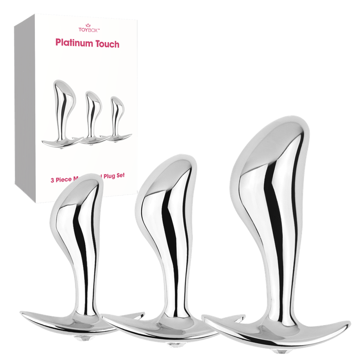 סט 3 פלאגים ממתכת Platinum Touch