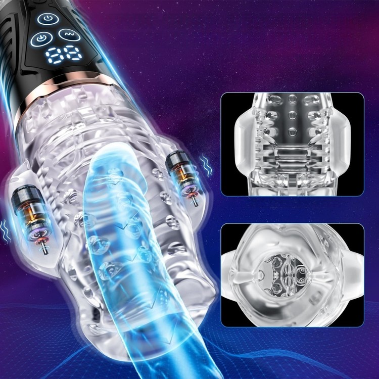 מאונן לגבר עם רטט ושאיבה עוצמתית Iron Stroke