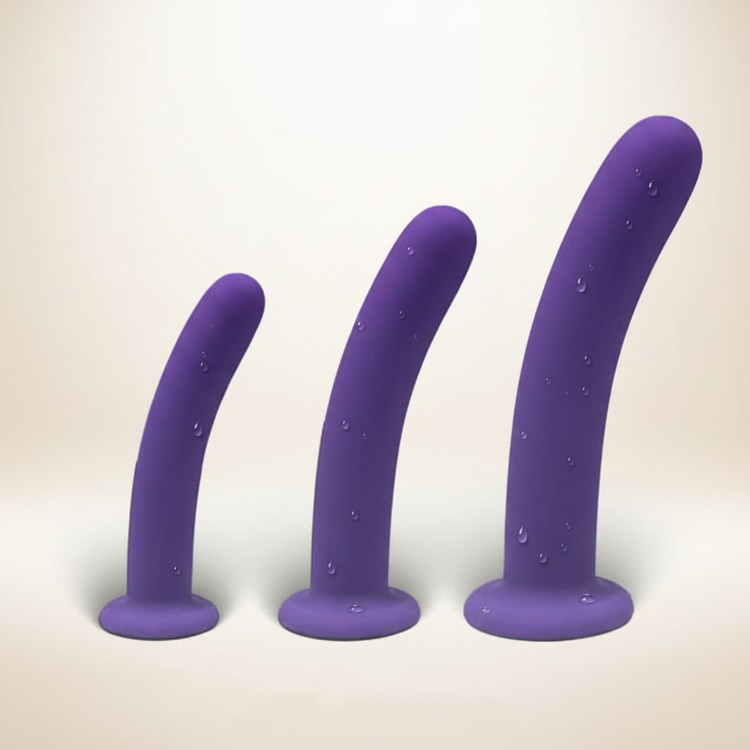 דילדו סיליקון  גדול סגול עם בסיס