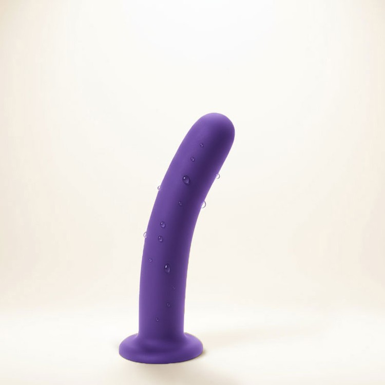 דילדו סיליקון קטן סגול עם בסיס