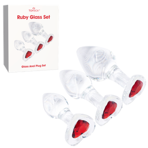 סט פלאגים מזכוכית Ruby Glass Set Gem