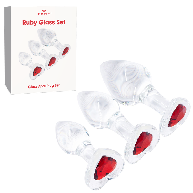 סט פלאגים מזכוכית Ruby Glass Set Gem