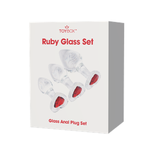 סט פלאגים מזכוכית Ruby Glass Set Gem