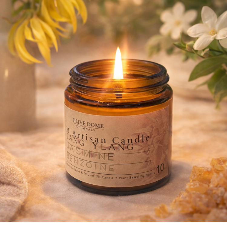 נר עיסוי בניחוח | Ylang Ylang, Jasmine & Benzoin