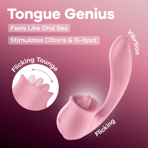 ויברטור משלב ליקוק עם  זרוע רוטטת Tongue Genius סטיספייר